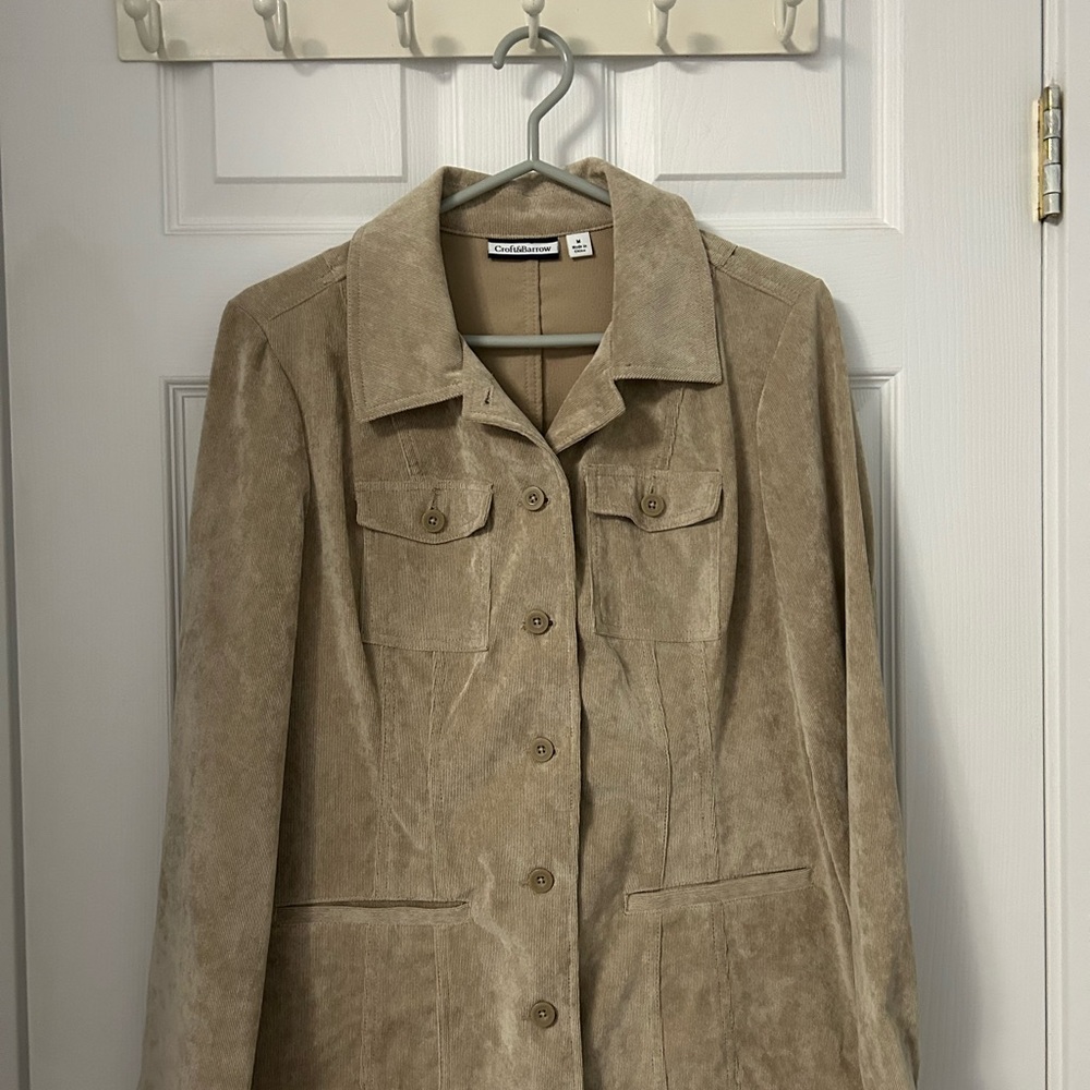 Croft & Barrow Tan Collared Corduroy Jacket